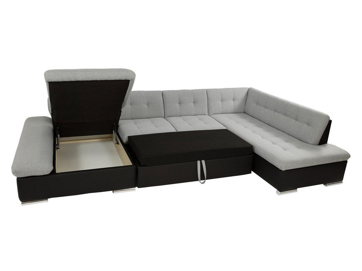 WOHNLANDSCHAFT Bergen Cord, Seite: Links - Silberfarben/Nussbaumfarben, Holz/Textil (345/76/205cm) - MIRJAN24