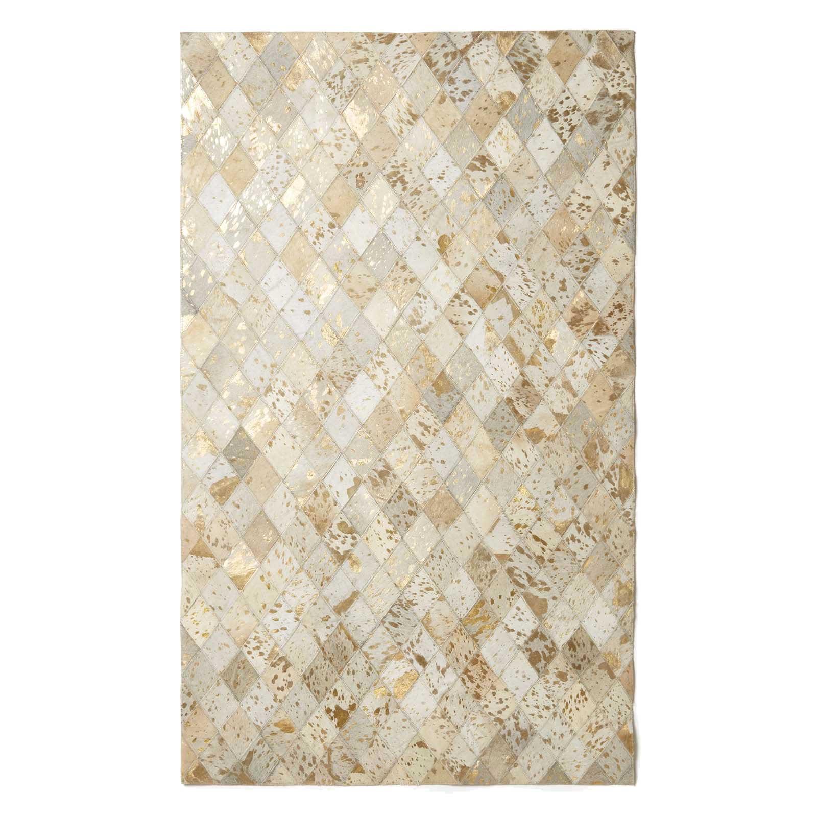 PATCHWORK-TEPPICH Leder, Rauten-Muster 90/150 cm - Multicolor, Leder (90/150cm) - Homescapes