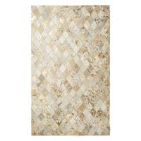 PATCHWORK-TEPPICH Leder, Rauten-Muster 90/150 cm - Multicolor, Leder (90/150cm) - Homescapes