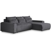 ECKSCHLAFSOFA Benny dunkelgrau rechts - Dunkelgrau/Schwarz, Kunststoff/Textil (271/185cm) - Beautysofa