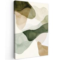 LEINWANDBILD Japandi - Abstrakt - Grün Deko Wohnzimmer 20x30 cm - Salbeigrün, Textil (20/30cm) - MuchoWow