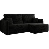ECKSCHLAFSOFA MESTO L Schwarz Plüsch - rechts - Schwarz, Kunststoff/Textil (147/227cm) - MKS