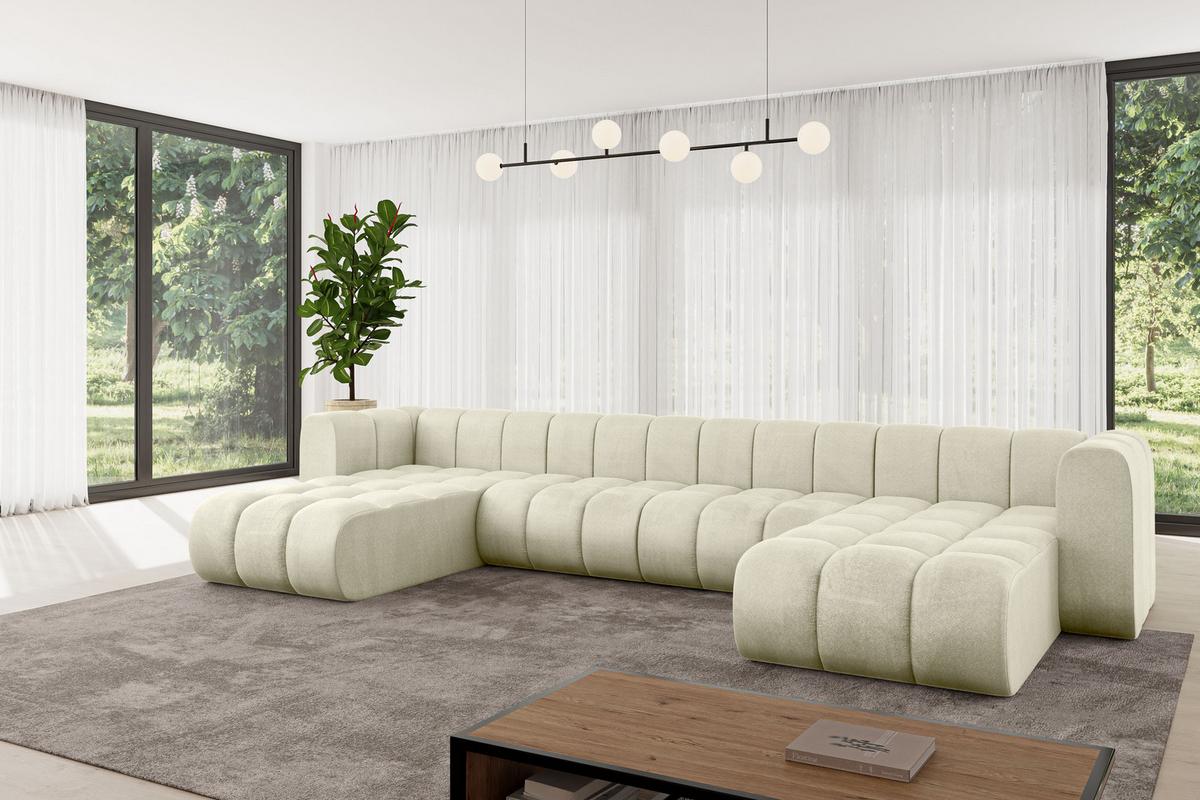 WOHNLANDSCHAFT modulares Sofa Joren-U2 - 410x177x70 cm Beige - Beige, Holzwerkstoff/Textil (410/70/177cm) - ALTDECOR