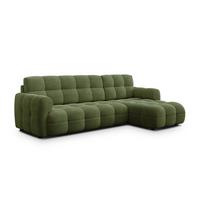 ECKSOFA MELLOW 4-Sitzer, olive - Schwarz/Grün, Holz/Textil (262/156cm) - Wozimo