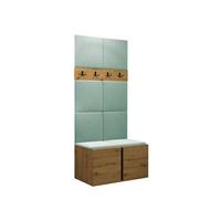 GARDEROBEN-SET Orion IV - Eiche Artisan/Mintgrün, Holzwerkstoff/Kunststoff (84/186/46cm) - MIRJAN24