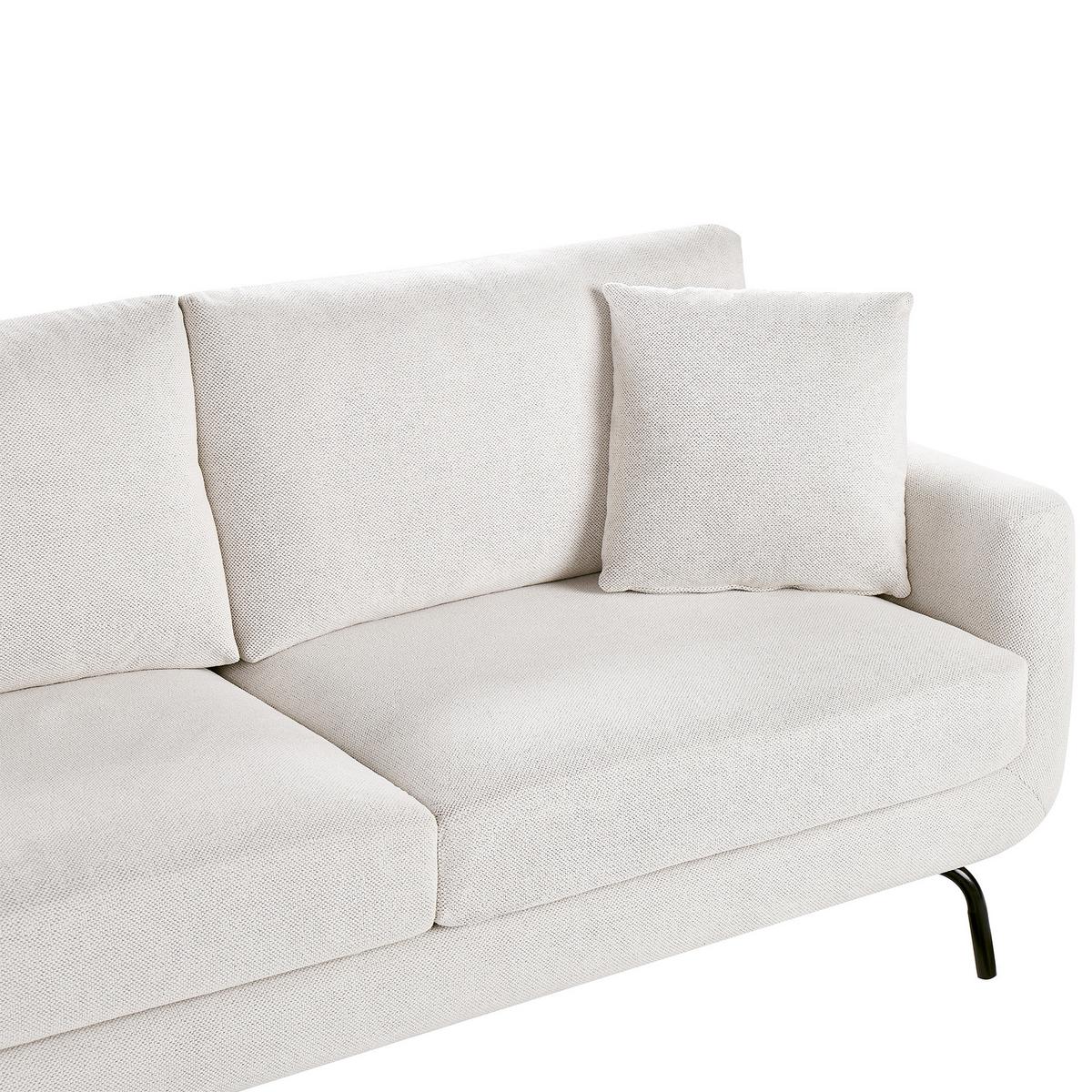 3-SITZER-SOFA Stoff Cremeweiß Vesala - Creme, Textil (185/71/77cm) - Beliani