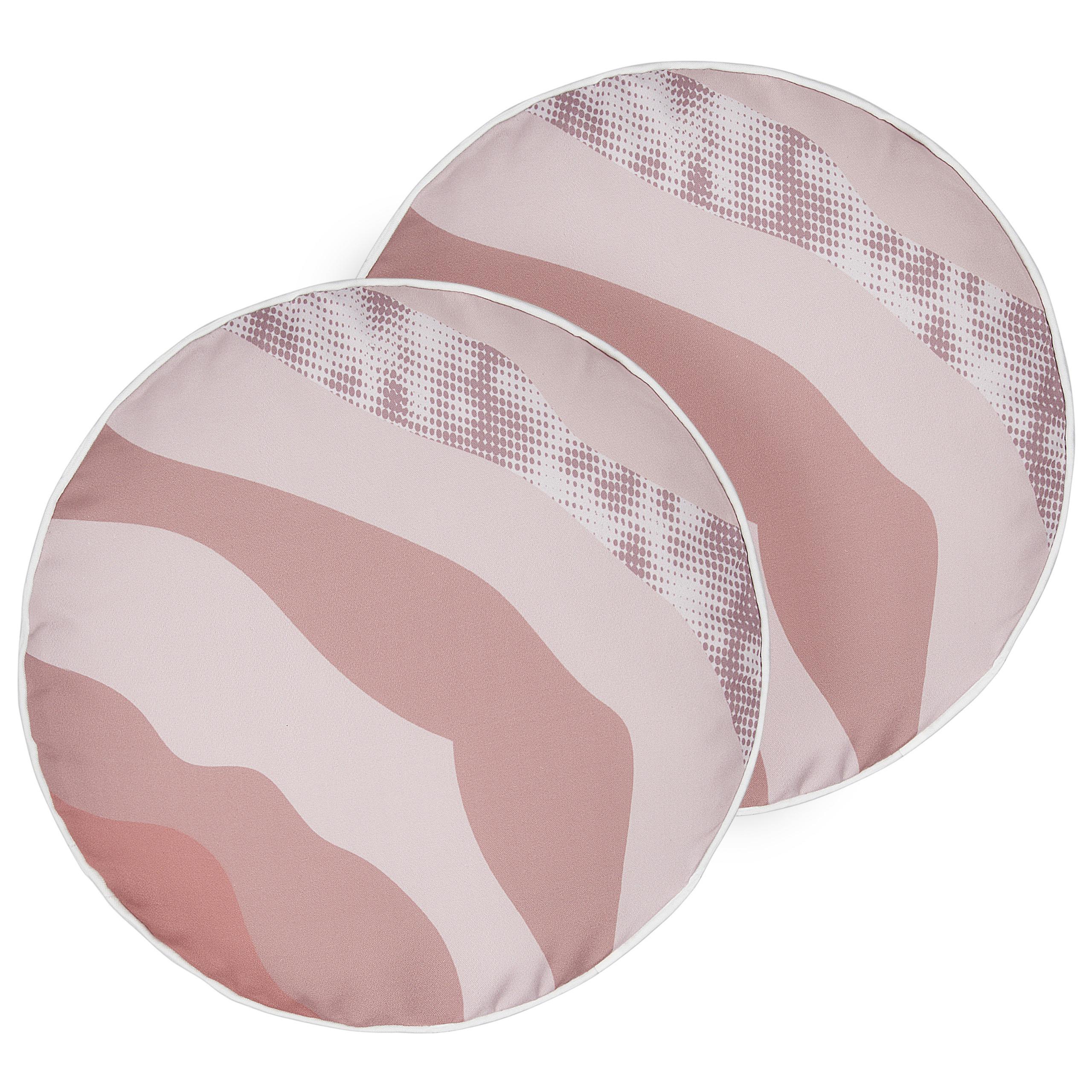 GARTENKISSEN 2er-Set abstraktem Motiv pastellrosa 40 cm Campei - Rosa, Textil (40/40cm) - Beliani