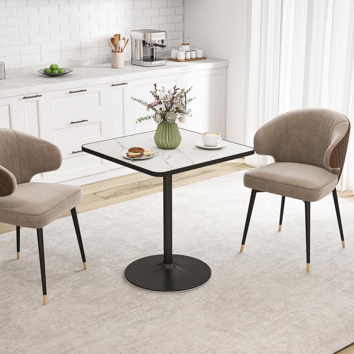 ESSTISCH, 70 x 70 cm quadratischer Küchentisch für 4 Personen Weiß - Weiß, Holzwerkstoff (70/70/76cm) - HOMCOM