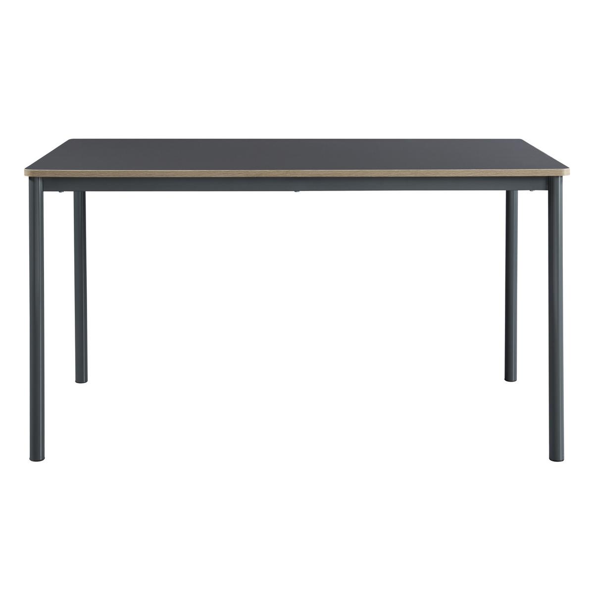 ESSTISCH Lindesberg - Schwarz/Grau, Holzwerkstoff/Metall (80/140/75cm) - [en.casa]