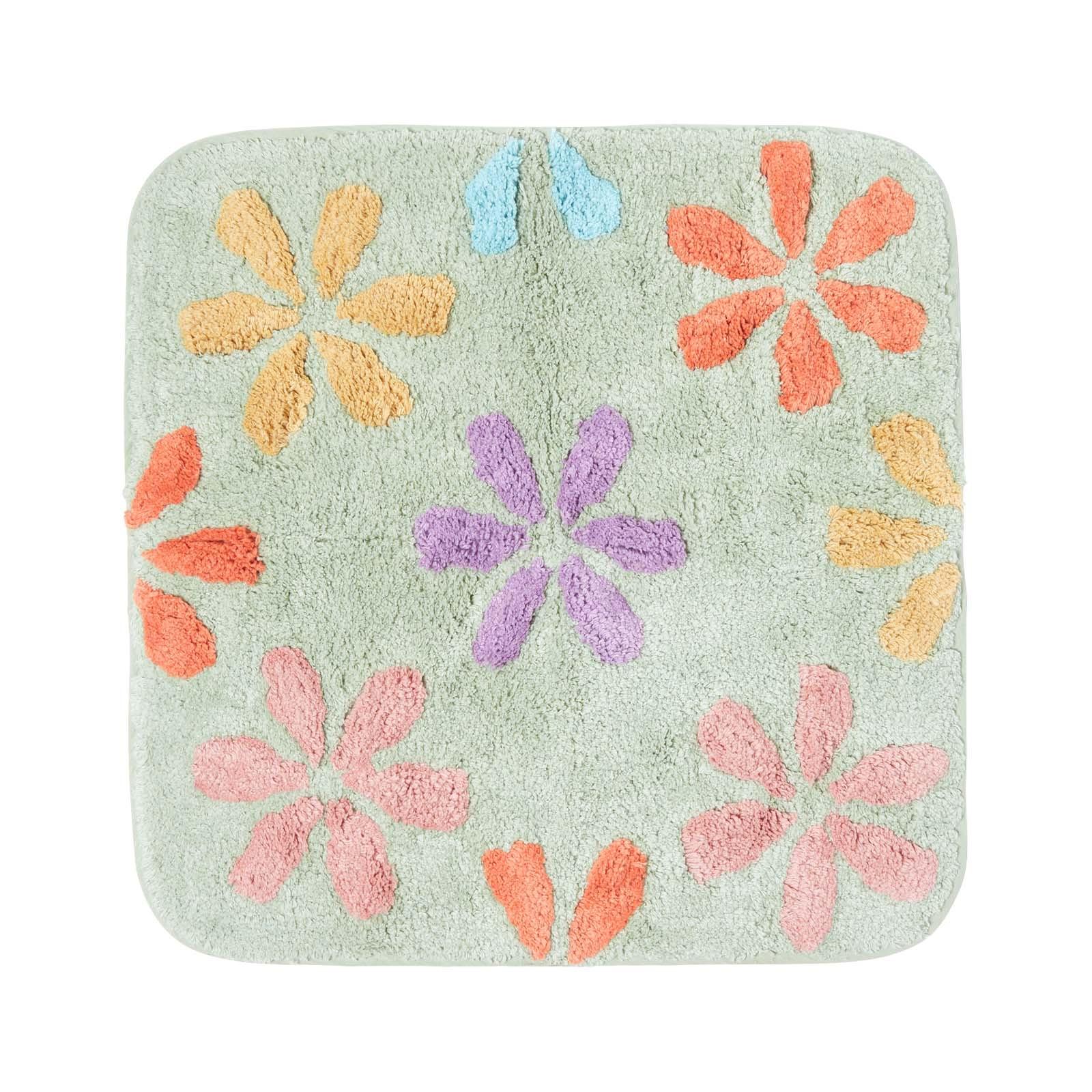 DUSCHVORLEGER Blumen 50/50 cm, Baumwolle - Multicolor, Textil (50/50cm) - Homescapes