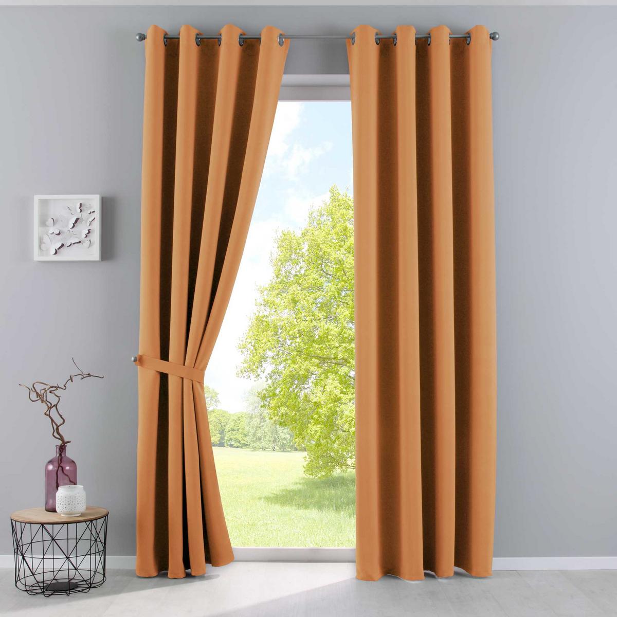 VORHANG »NEW YORK« HxB 245x295 cm Orange - Orange, Textil (295/245cm) - Gardinenbox