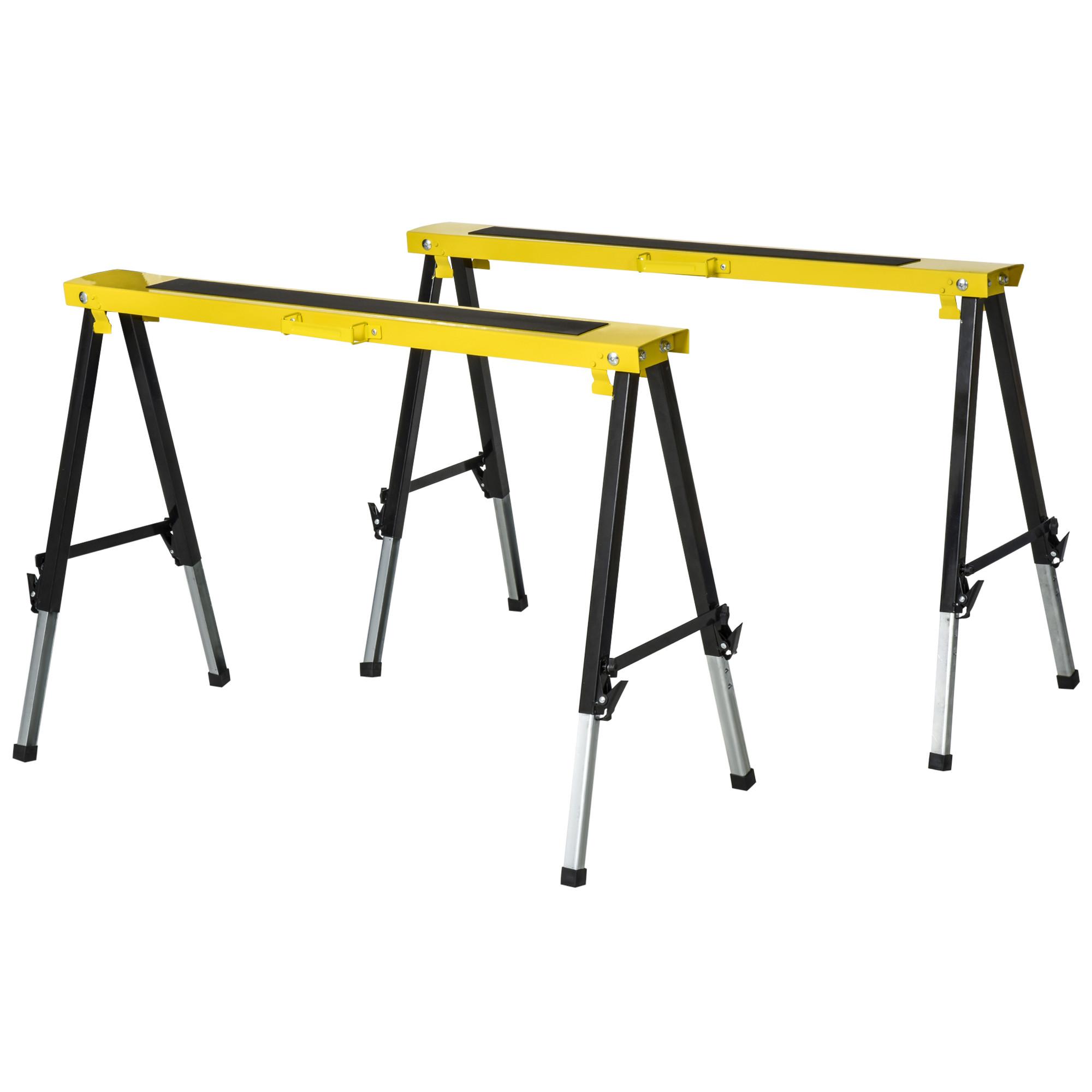 2ER-SET Sägepferd, Arbeitsbock, Stahl - Multicolor, Metall (100/49/90cm) - DURHAND