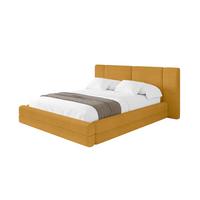 POLSTERBETT mit Bettkasten und Lattenrost, Bett mit Matratze H3/H4 - TEVO 140x200 Senfgelb - Gelb, Holzwerkstoff/Textil (140/200cm) - ALTDECOR