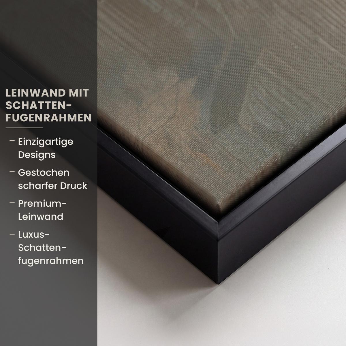 LEINWAND Bilder mit Rahmen - Abstrakt - Kreuz - Hand - Christentum - 150x100 - Hellbraun, Textil (150/100cm) - MuchoWow