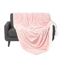 KUSCHELDECKE Sherpa 160/200 cm, Samtdecke mit Dreieckmuster - Rosa, Textil (160/200cm) - Homescapes