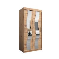 SCHWEBETÜRENSCHRANK 200/100/62 2-türig - Silberfarben/Eiche Artisan, Holz/Kunststoff (100/200/62cm) - MÖBEL KRYSPOL