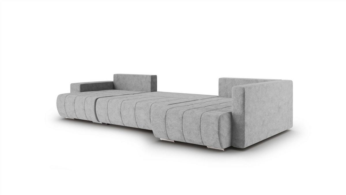 WOHNLANDSCHAFT Armanda - Grau, Holzwerkstoff/Textil (185/83/392cm) - Fun Möbel
