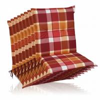 NIEDERLEHNERAUFLAGE Sunny RO 100x50x6cm Rot Kariert (8tlg) - Rot, Textil (50/6/100cm) - Beautissu 