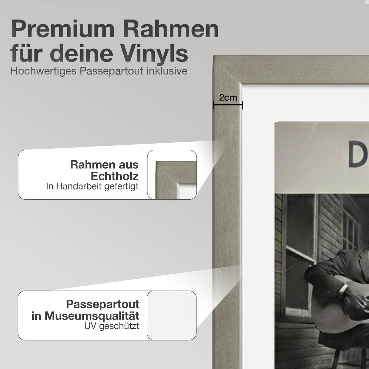 SCHALLPLATTEN RAHMEN 40/60 für Cover & Vinyl - Platinfarben, Holz (60/40cm) - K-Möbel