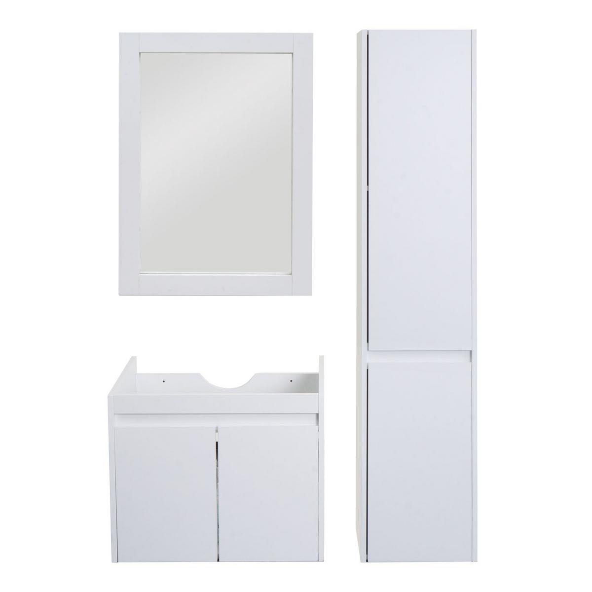 BADEZIMMERSET Weiß 3er-Set - Weiß, Holzwerkstoff (100/160/46cm) - MCW