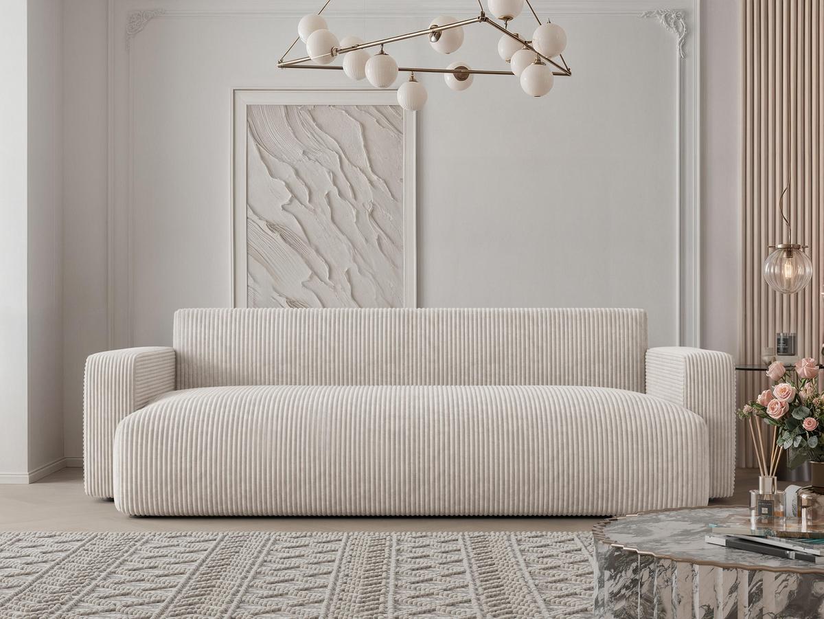 SOFA mit Schlaffunktion, Beige - Beige, Holzwerkstoff (246/79/93cm) - Idohome