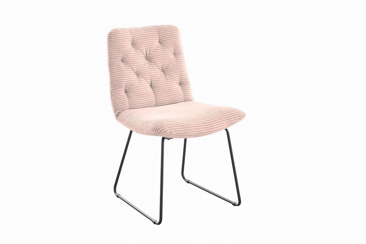 ESSZIMMERSTUHL NEW CHARME Pink Cord (1er-Set) - Pink, Textil (52/87/66cm) - KAWOLA