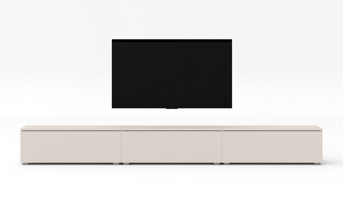 LOWBOARD Loriano 3x100 Beige Kaschmir 300/36,5/32 cm – Hängend und Stehend - Beige, Holzwerkstoff/Kunststoff (300/36.5/32cm) - AX Living