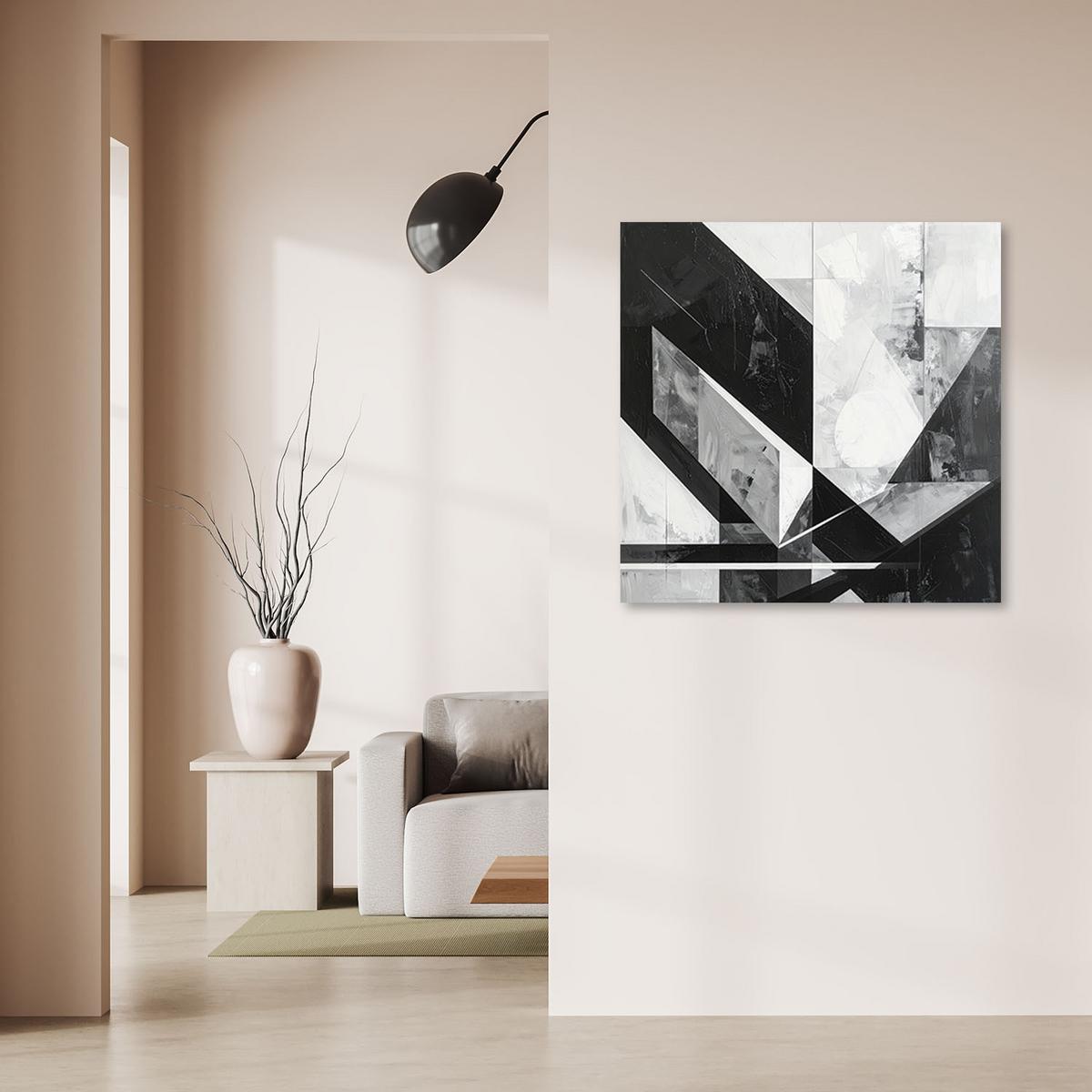 LEINWANDBILD 3D und geometrisch 40x40cm - Schwarz, Textil (40/40cm) - Feeby