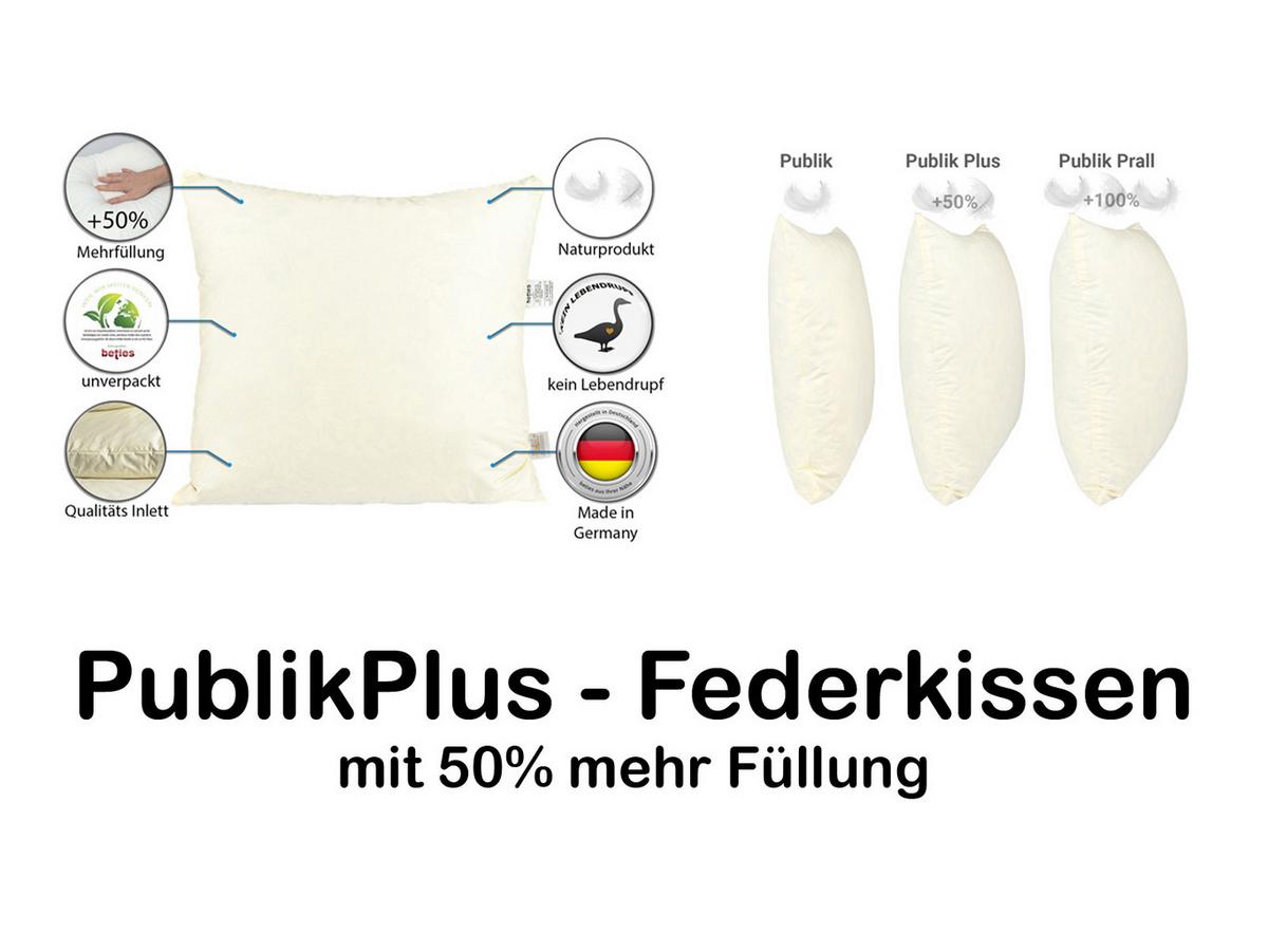 FEDERKISSEN PublikPlus 80/80 cm - Creme, Textil (80/80cm) - beties Heimtextil
