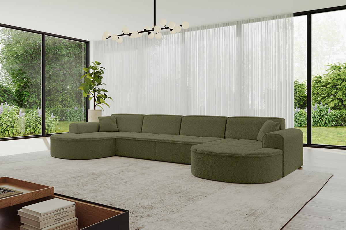 WOHNLANDSCHAFT TARO-U2 - 388x171x79,5 cm Grün - Grün, Holzwerkstoff/Textil (388/79.5/171cm) - ALTDECOR