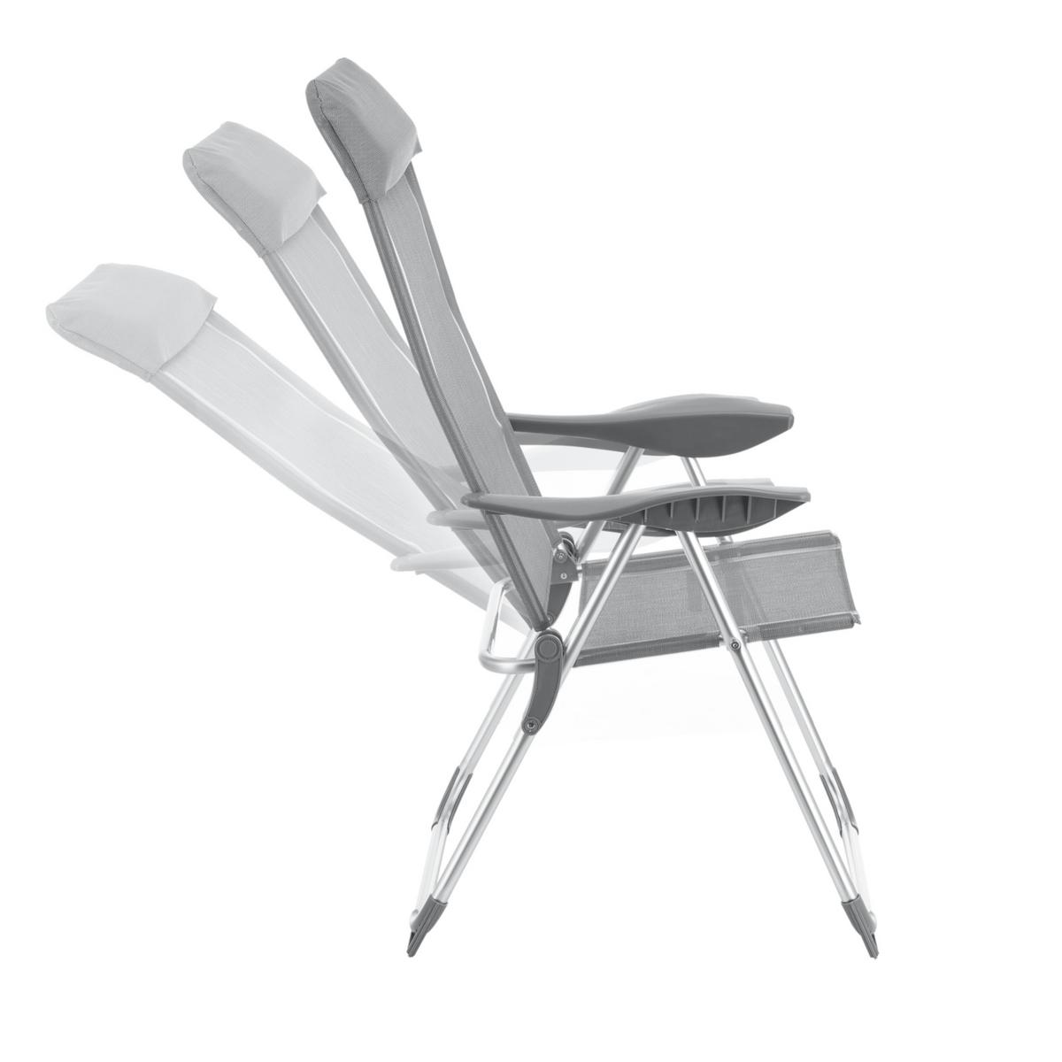 KLAPPSTUHL-SET 2 TLG. Errenteria - Hellgrau, Textil/Metall (57/109/67cm) - [en.casa]