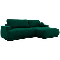 ECKSCHLAFSOFA RINA L Dunkelgrün Velvet - rechts - Dunkelgrün/Schwarz, Kunststoff/Textil (170/267cm) - MKS