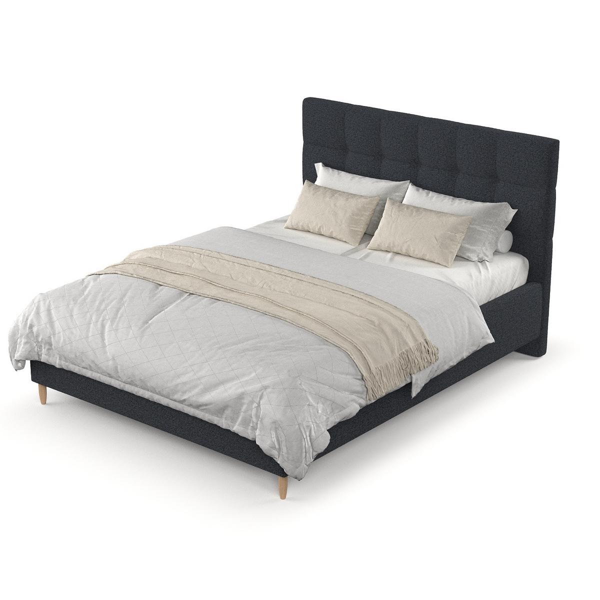POLSTERBETT Cora 120/200 cm Anthrazit im Riva Stoff - Anthrazit/Naturfarben, Holz/Holzwerkstoff (120/200cm) - AltaBeds