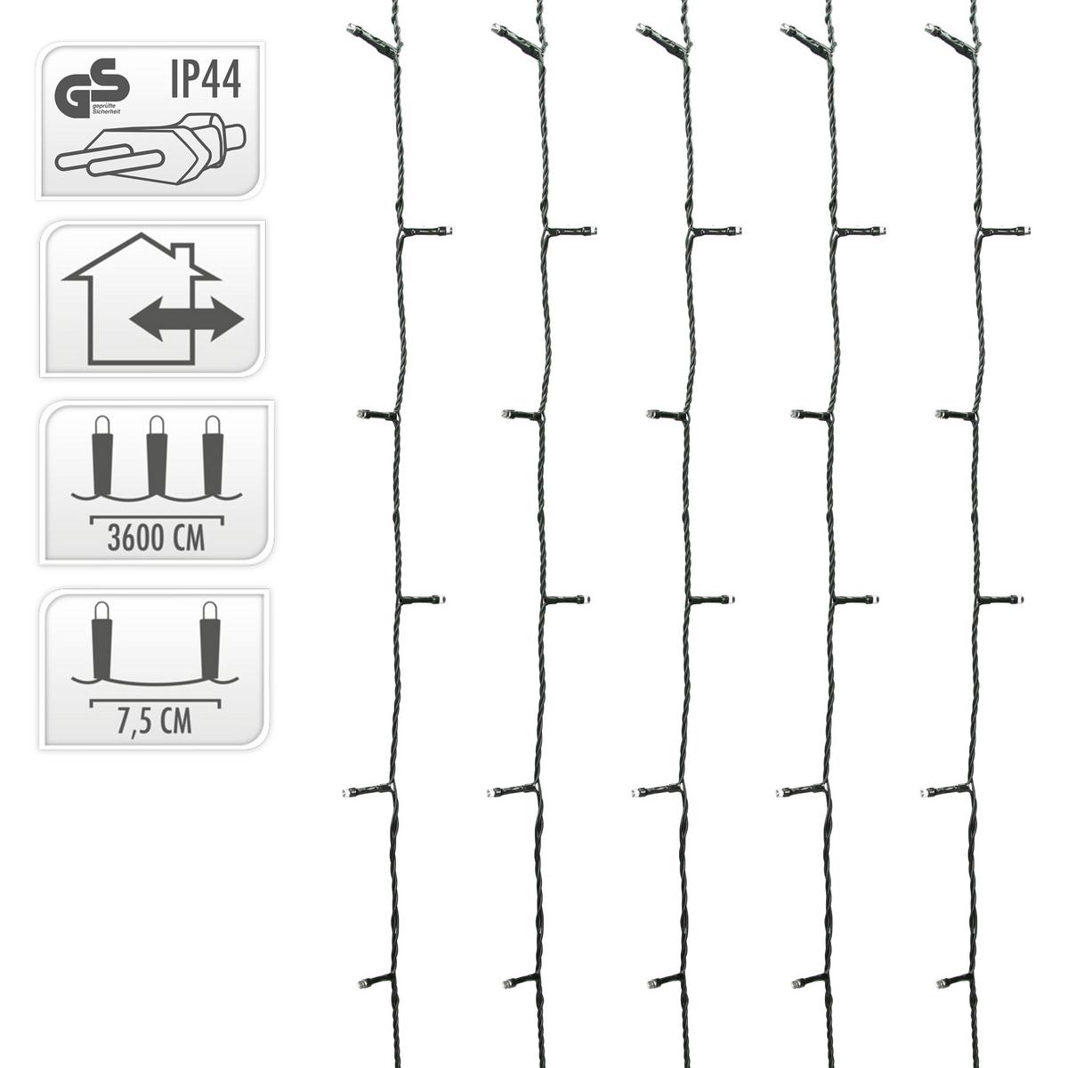 LED CLUSTER LICHTERKETTE Weihnachten 36m 480LED Warmweiß Innen/Außen - Dunkelgrün, Kunststoff (3600cm) - ECD-Germany