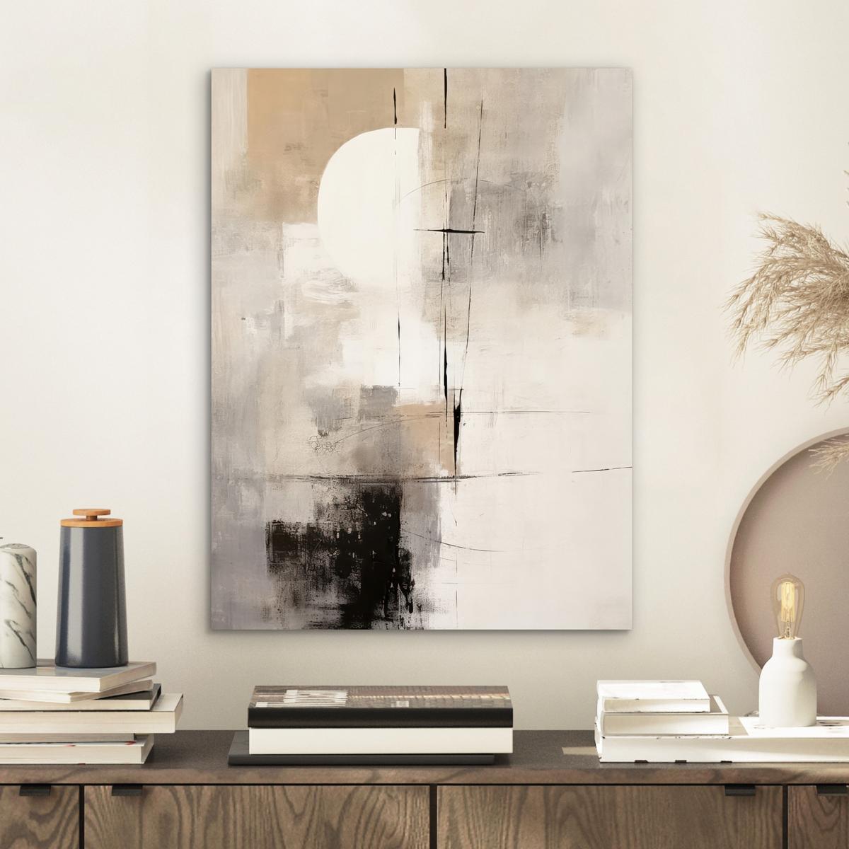 METALLBILD Abstrakt - Kunst - Grau 30x40 cm - Hellgrau, Metall (30/40cm) - MuchoWow