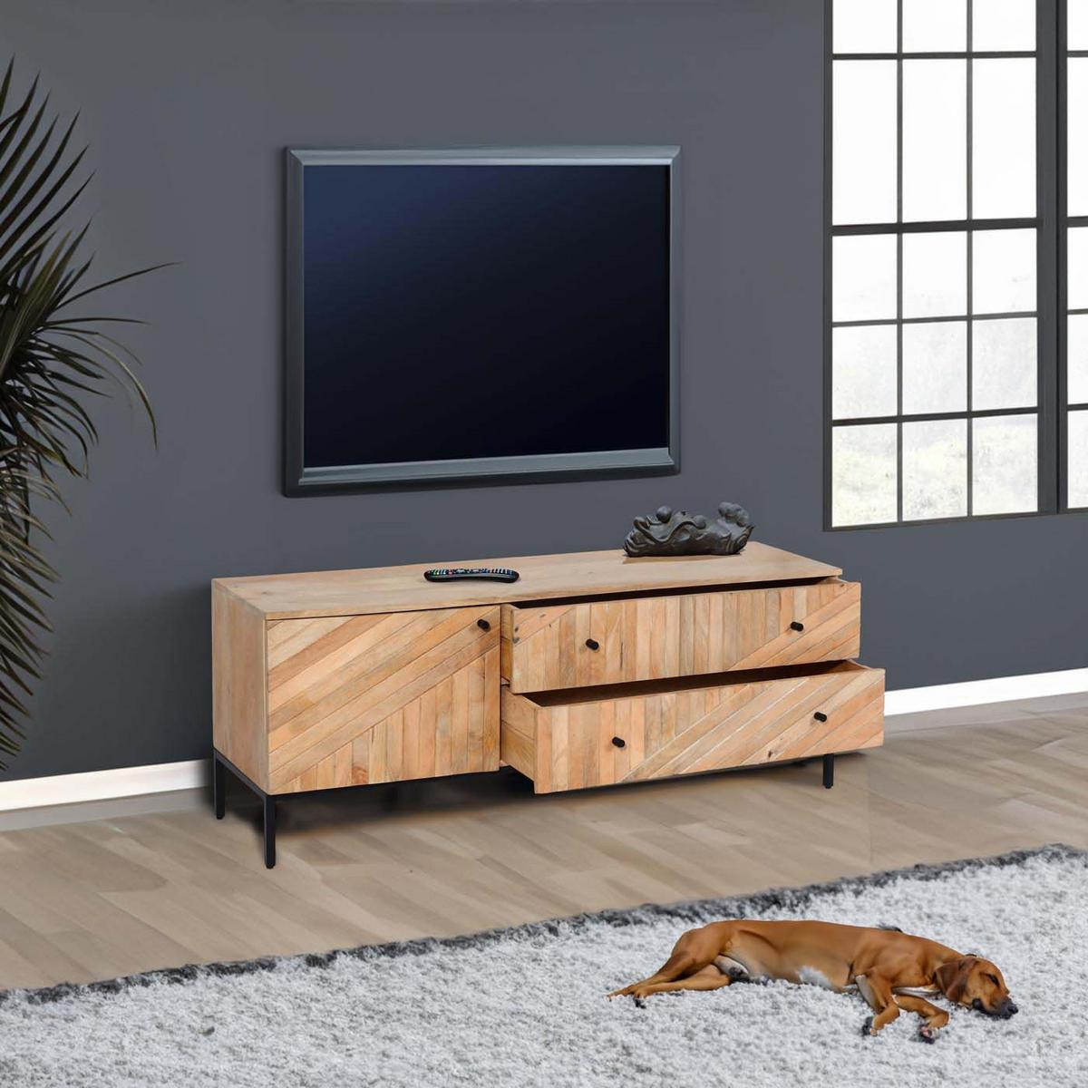 TV-RACK Beige - Beige, Holz (145/56/43cm) - MCW