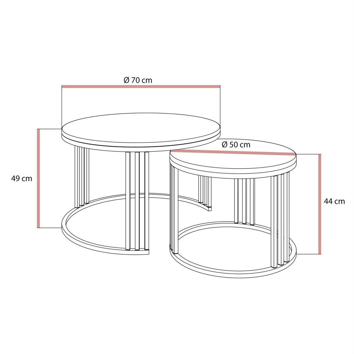 COUCHTISCH 2in1 LORI Hochglanz Gold gebürstet, gebürstetes Gold / glänzender Kaschmir - Kaschmir, Metall (70/70/49cm) - Lookway