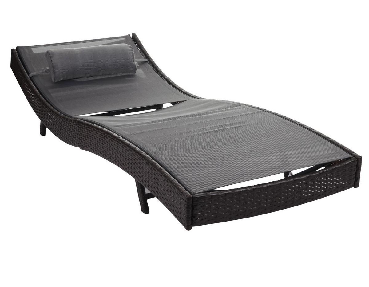 SONNENLIEGE Braun, Grau - Braun/Grau, Kunststoff (70/88/220cm) - MCW
