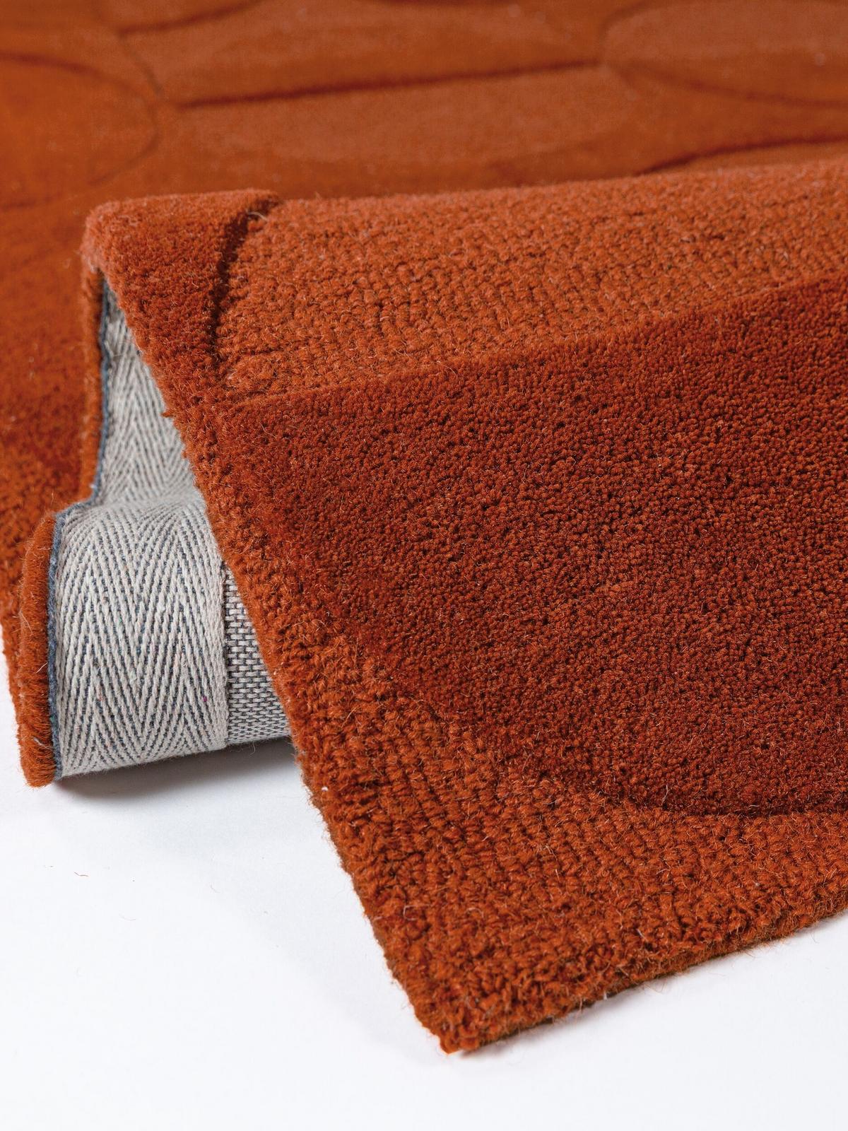 WOLLTEPPICH handgetuftet DEBEN, Kreis-Geometrie, Terrakotta, 160 x 230 cm - Orange, Textil (160/230cm) - KADIMA DESIGN