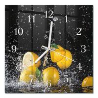 WANDUHR aus Glas 30x30 cm - Zitronen - Gelb, Glas (30/30/0.4cm) - TULUP