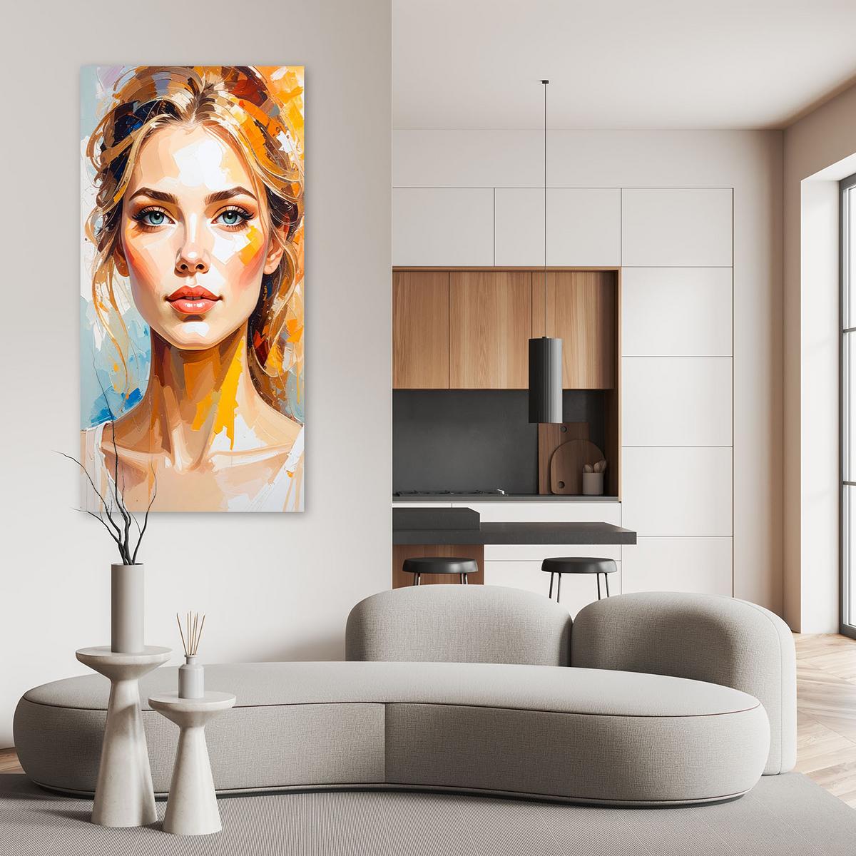LEINWANDBILD Porträt Frauen Modelle 60x120cm - Multicolor, Textil (60/120cm) - Feeby
