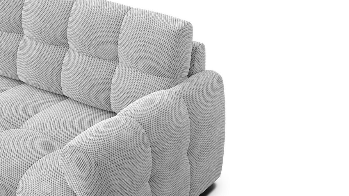 ECKSOFA MELLOW 3-Sitzer, hellgrau - Hellgrau/Schwarz, Holz/Textil (232/156cm) - Wozimo
