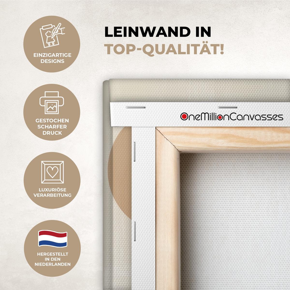 LEINWANDBILD Japandi - Landschaft - Beige Wanddeko 40x60 cm - Cognac, Textil (40/60cm) - MuchoWow