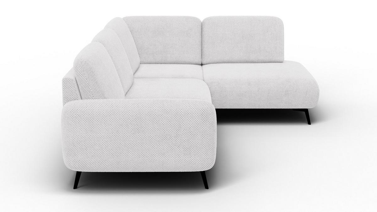 ECKSOFA FEBE 5-Sitzer rechts, creme - Creme/Schwarz, Holz/Textil (271/190cm) - Wozimo