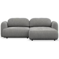 ECKSOFA Tvoya graues Chenille - Schwarz/Grau, Kunststoff/Textil (175/267cm) - Selsey