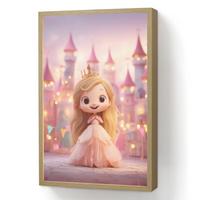 WANDLEUCHTE MIT AKKU Prinzessin - Rosa - Schloss 40x60 cm - Rosa, Holzwerkstoff (40/60/8cm) - OnlyWow