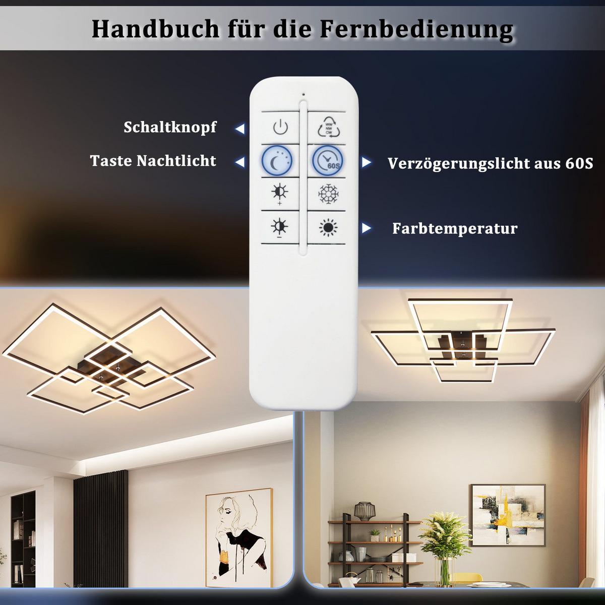 LED-DECKENLEUCHTE Galloway 72.4/72.4/7.3 cm - Schwarz, Metall (72.4/72.4/7.3cm) - Nettlife