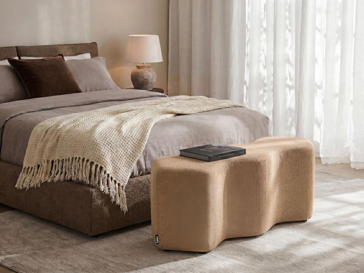 POLSTERBANK Stoff Beige Littleton - Beige, Textil (86/38/30cm) - Beliani