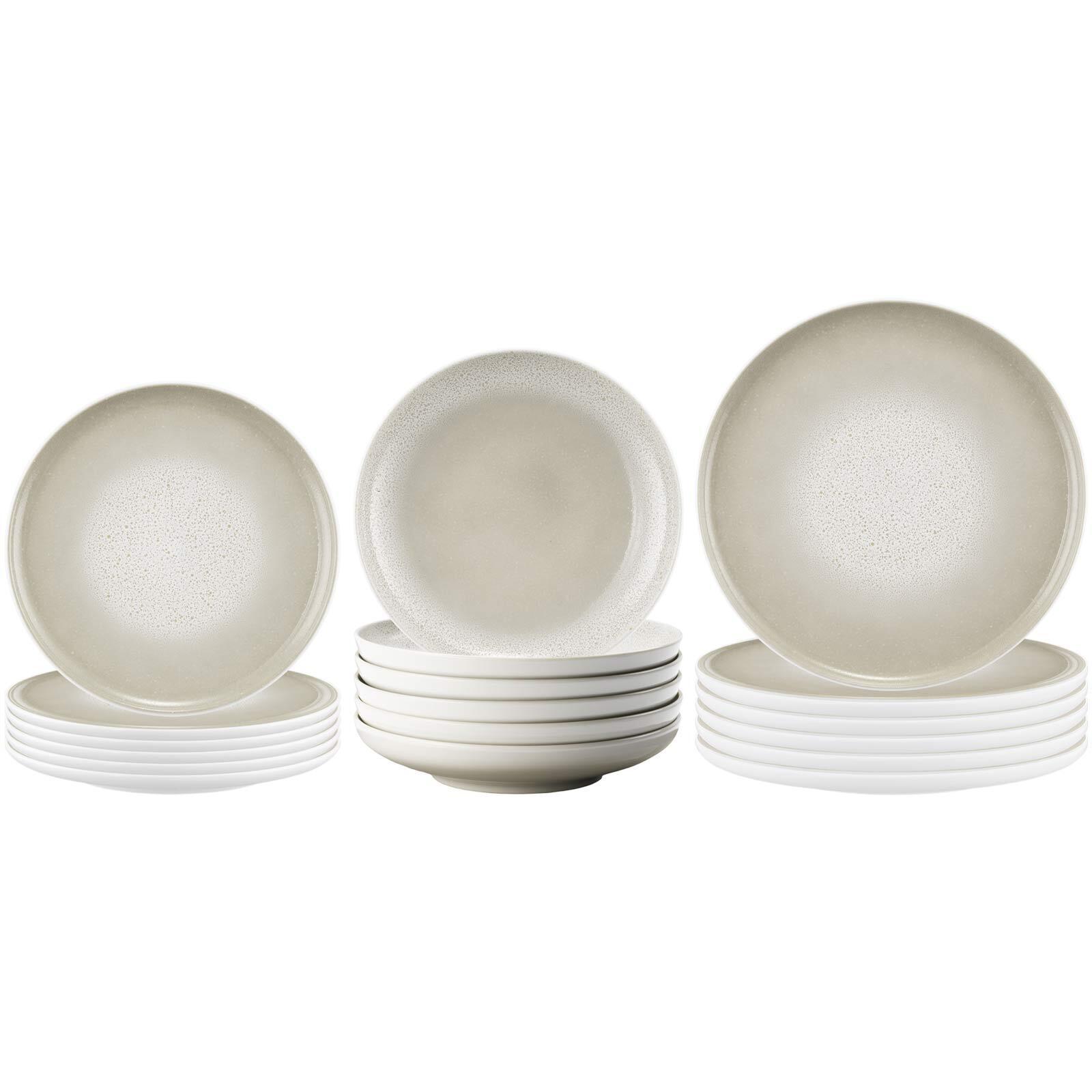 TELLER-SET Sento Home Aura cream 18-tlg. - Creme, Keramik (2/2/2cm) - Seltmann Weiden