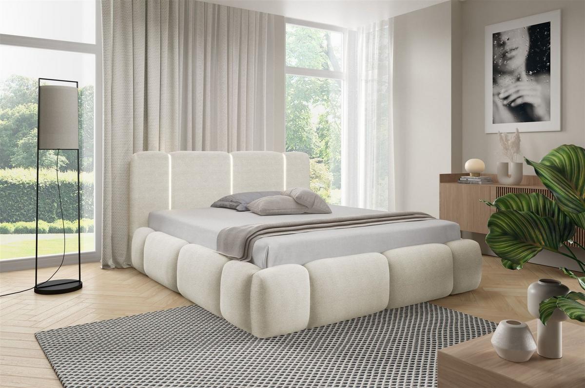 POLSTERBETT Springs Komplettset - Creme, Holzwerkstoff/Textil (180/200cm) - Fun Möbel